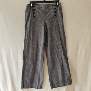 Larry Levine Sport Cotton Striped Sailor Capri Sz. 4P Coastal Grandmother